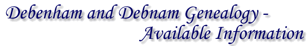 Debenham and Debnam Genealogy